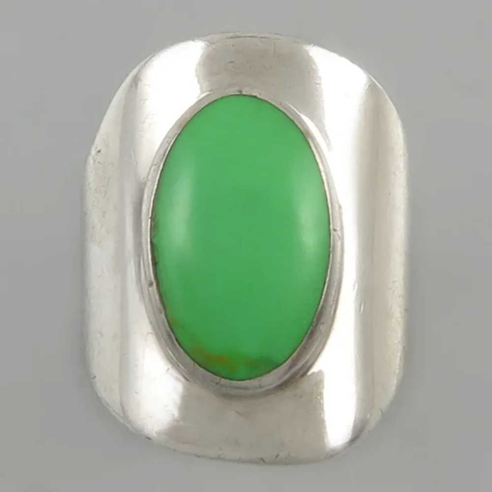 Modernist Green Blue Turquoise and Sterling Silve… - image 6