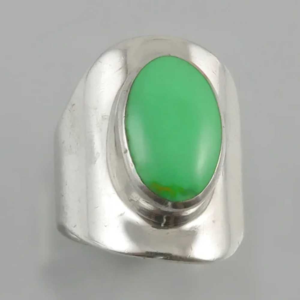 Modernist Green Blue Turquoise and Sterling Silve… - image 7