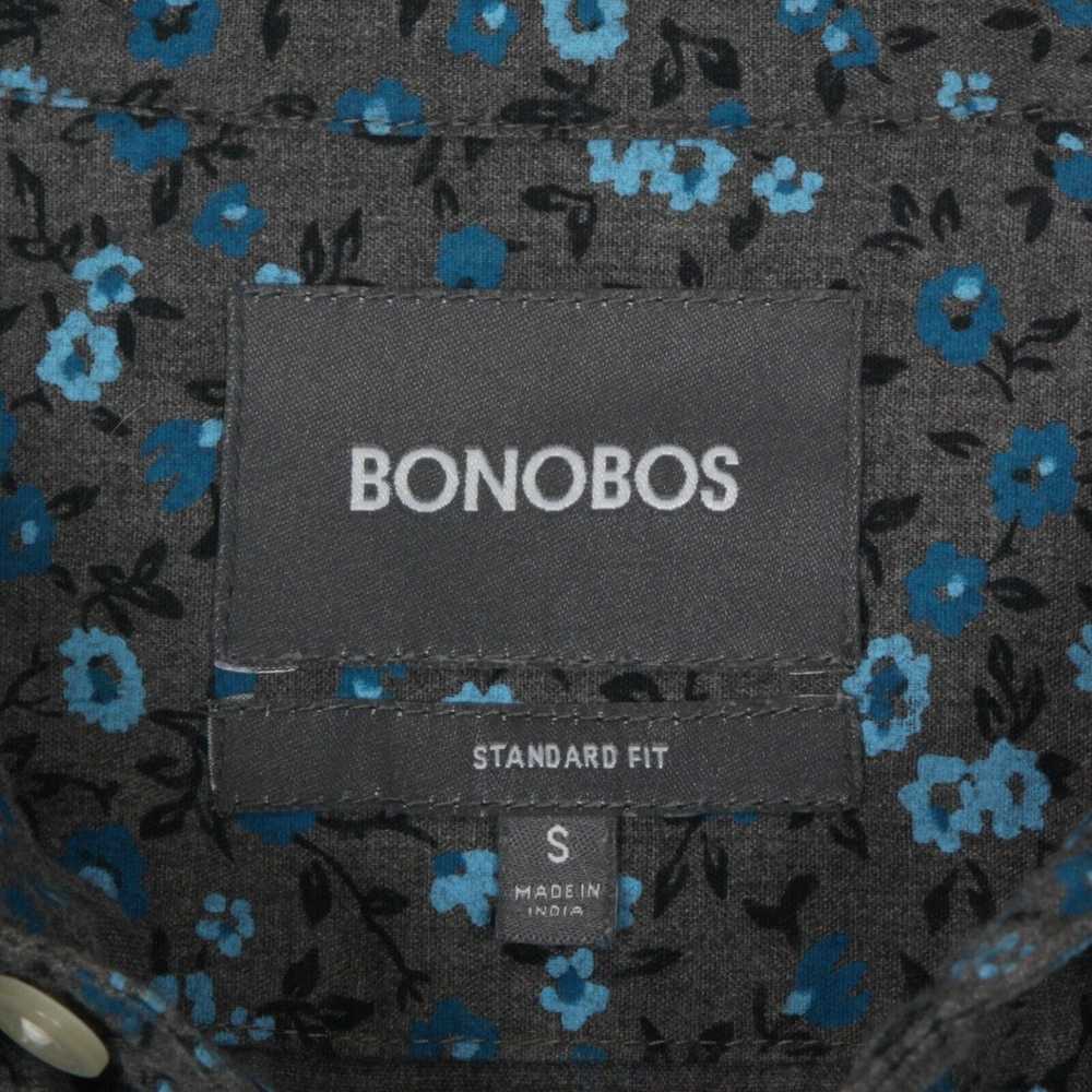 Bonobos BONOBOS Floral Gray Blue Long Sleeve Butt… - image 4