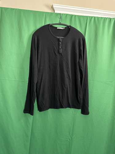 Vince VINCE black knit henley long sleeve shirt - image 1