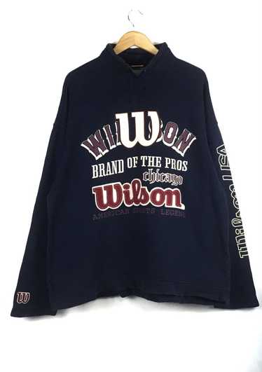 Vintage Wilson Athletic Wear T Shirt 2xl Logo Size Large Blue Spell out