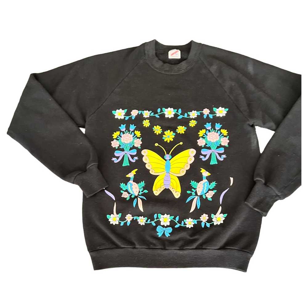 Jerzees Vintage JERSEEZ butterfly peacock sweatsh… - image 1
