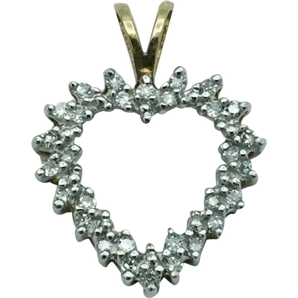 10K .33ctw Diamond Heart Pendant - image 1