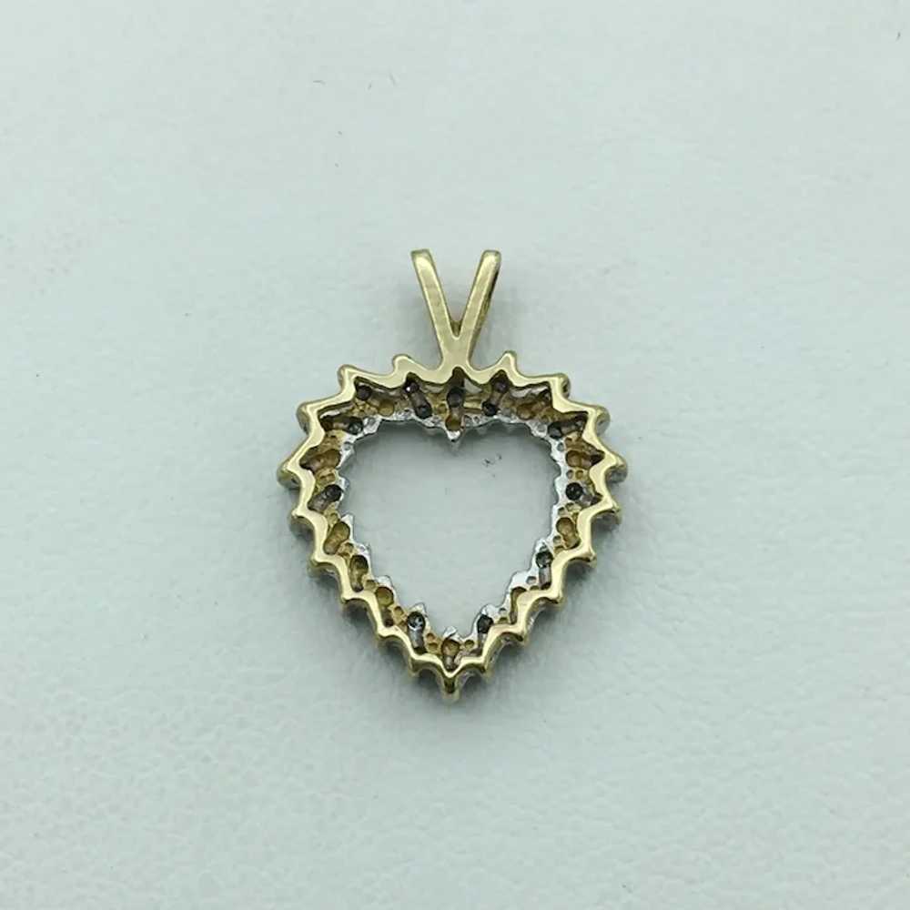 10K .33ctw Diamond Heart Pendant - image 2