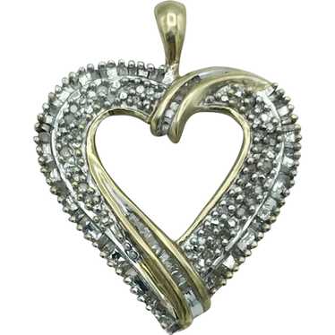 10K 1.00ctw Diamond Heart Pendant - image 1