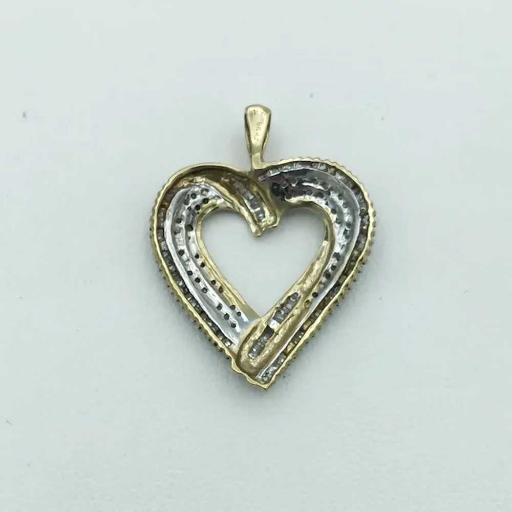 10K 1.00ctw Diamond Heart Pendant - image 2