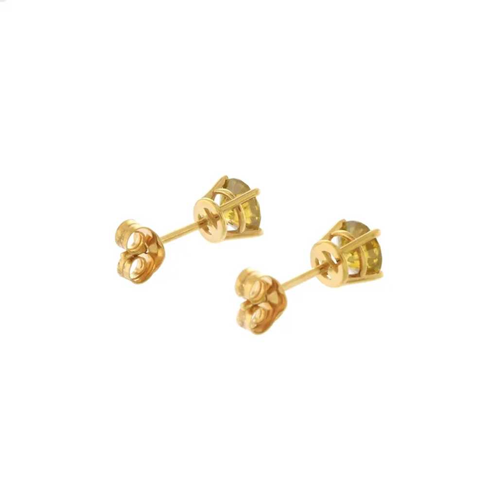 Sweet Champagne Diamond Studs in 14k Yellow Gold - image 3