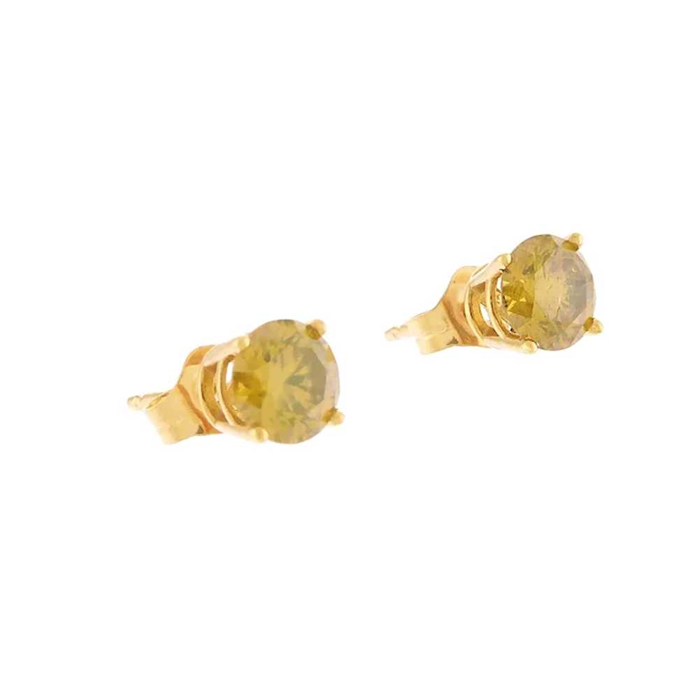 Sweet Champagne Diamond Studs in 14k Yellow Gold - image 4