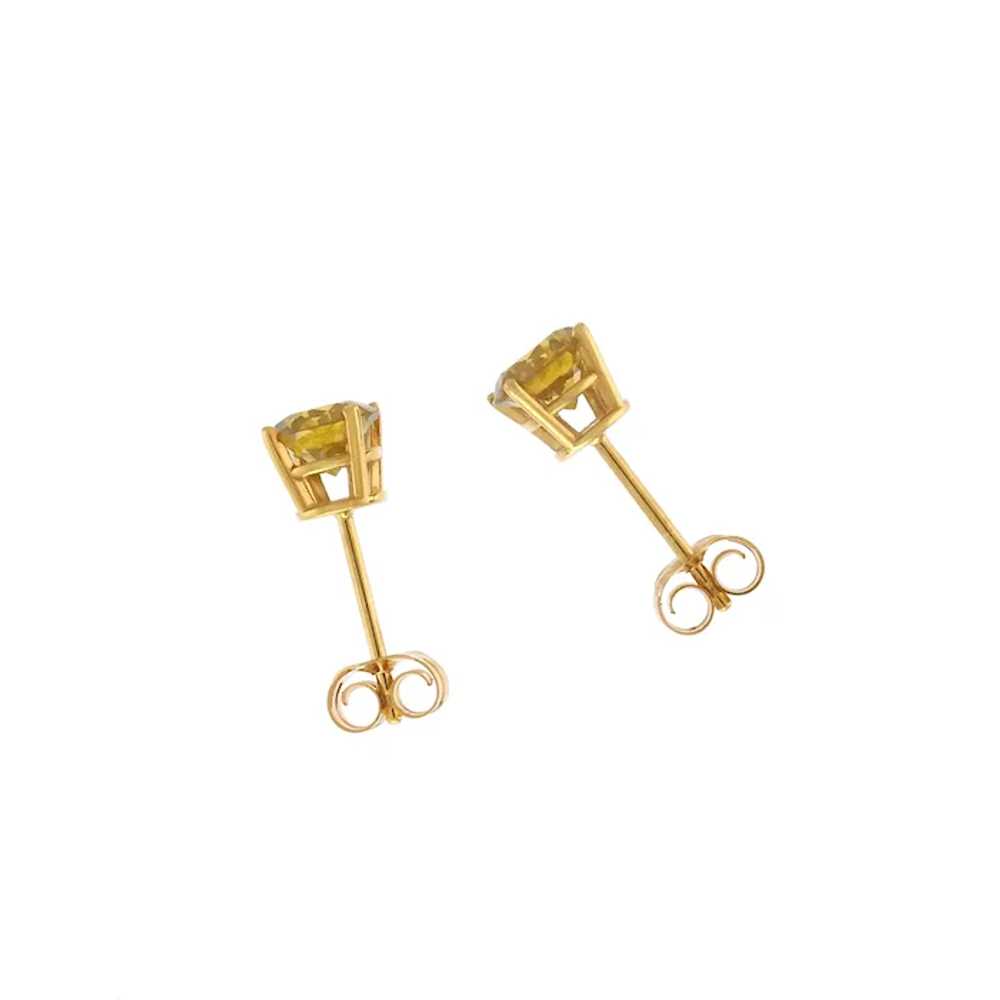 Sweet Champagne Diamond Studs in 14k Yellow Gold - image 5