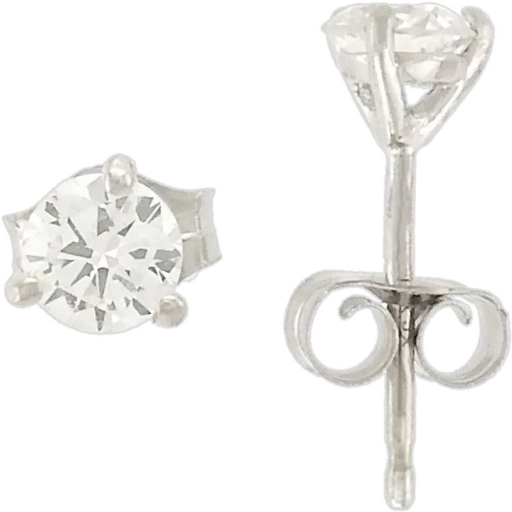 Sparkly Diamond Studs in 14k White Gold - image 1