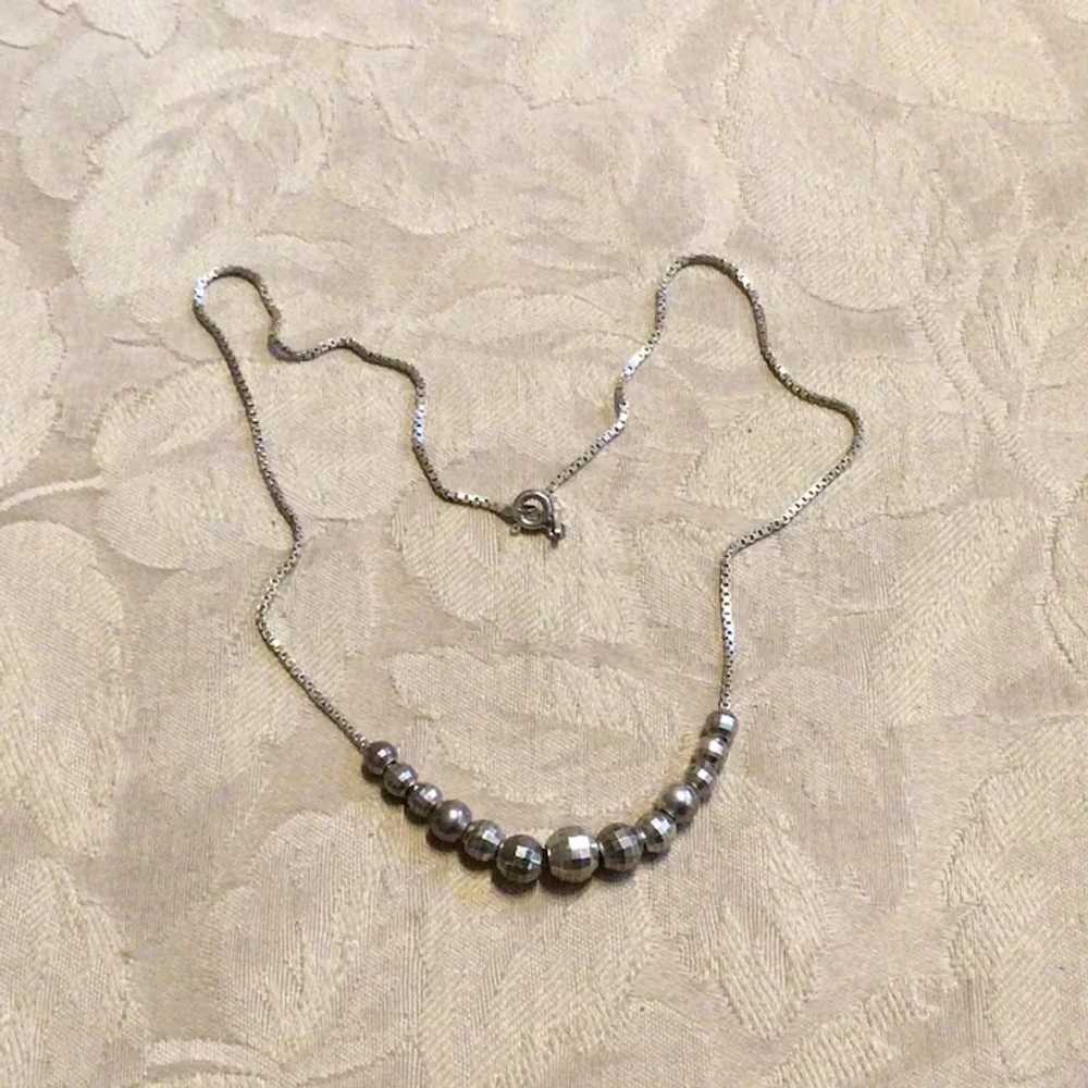 Sterling Silver Faceted Bead Necklace - image 2