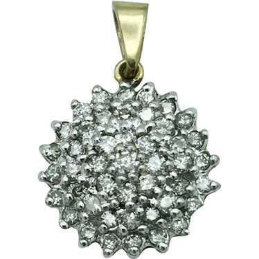 14K .50ctw Diamond Cluster Pendant