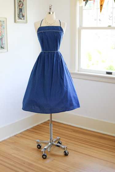 Vintage 1970s to 1980s Byer Too Dress - Blue White