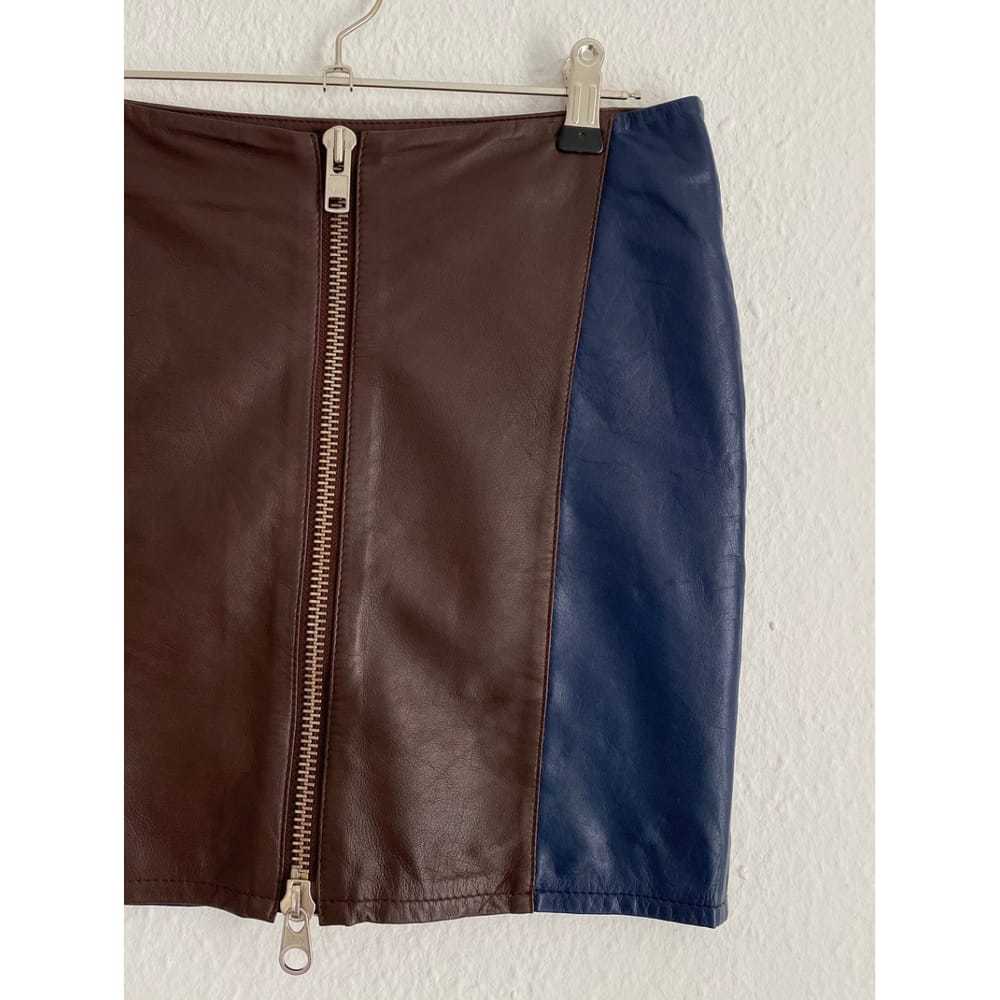 Ganni Leather mini skirt - image 4