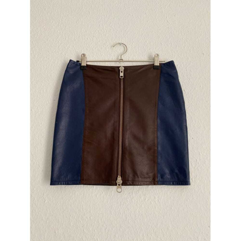 Ganni Leather mini skirt - image 5