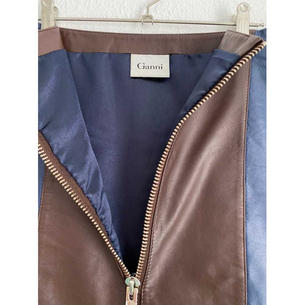 Ganni Leather mini skirt - image 6