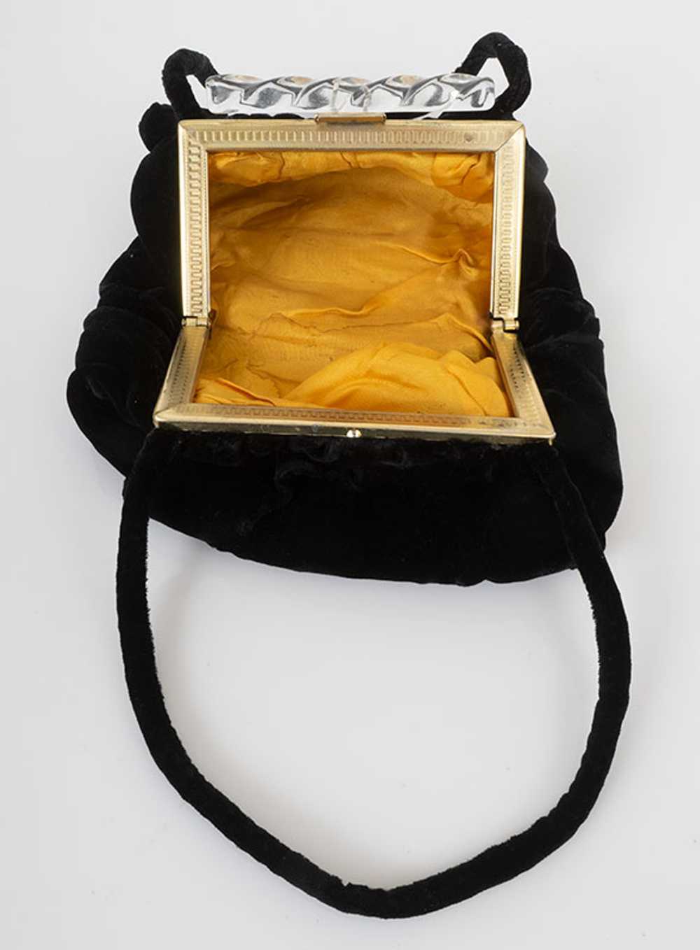 Black Velvet & Lucite Vintage Evening Purse - image 1