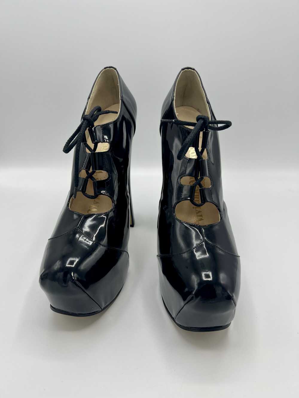 Vivienne Westwood Patent Black Elevated Ghillies … - image 8