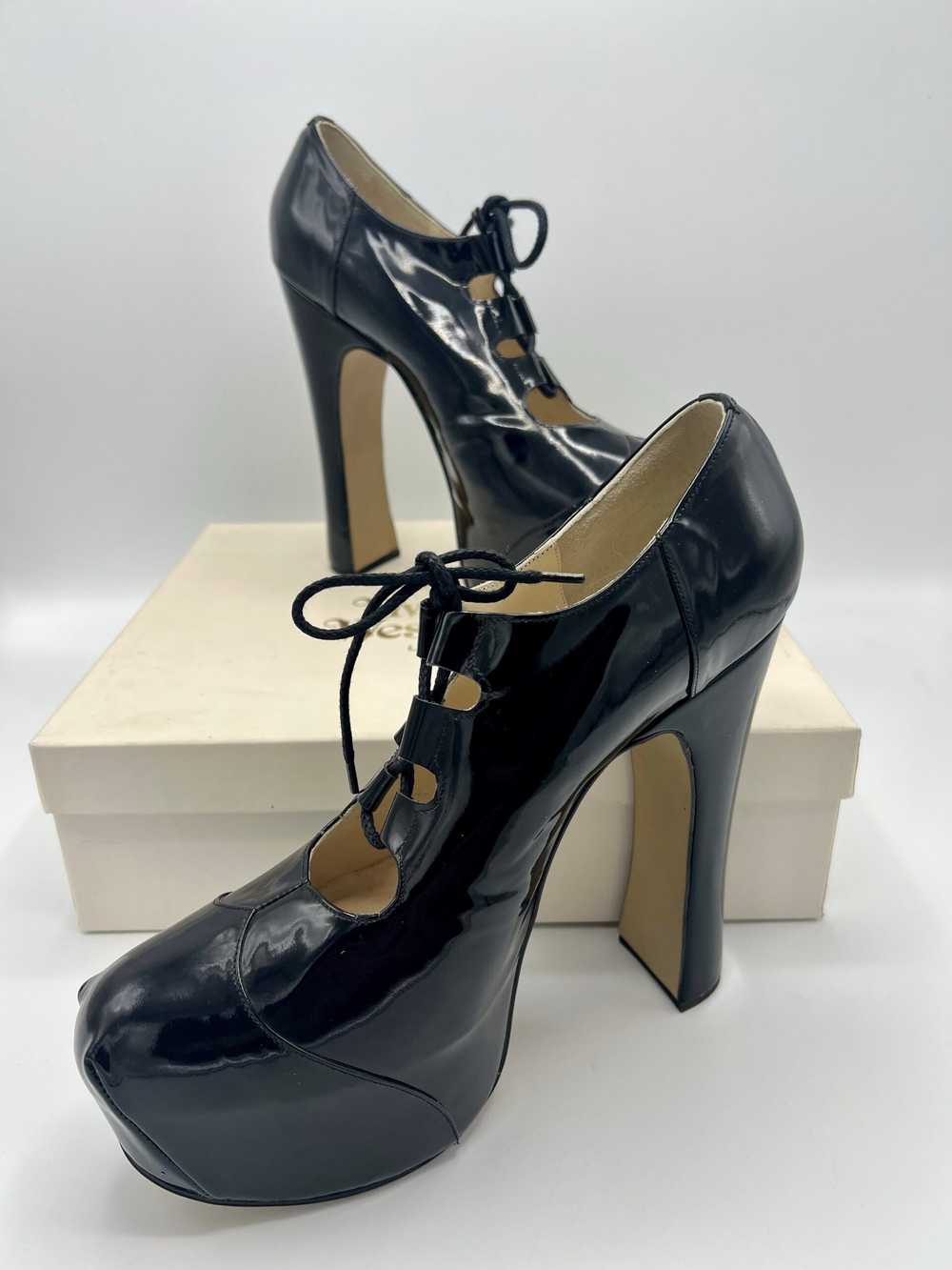 Vivienne Westwood Patent Black Elevated Ghillies … - image 9