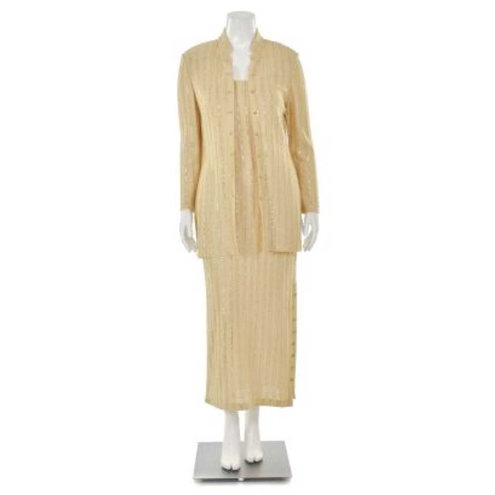 St. John Evening 2Pc Gold Jacket & Dress Suit - image 1