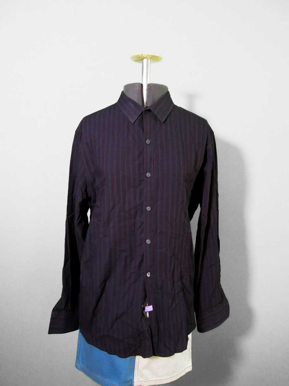 Marc Anthony Marc Anthony Purple Striped Button D… - image 1
