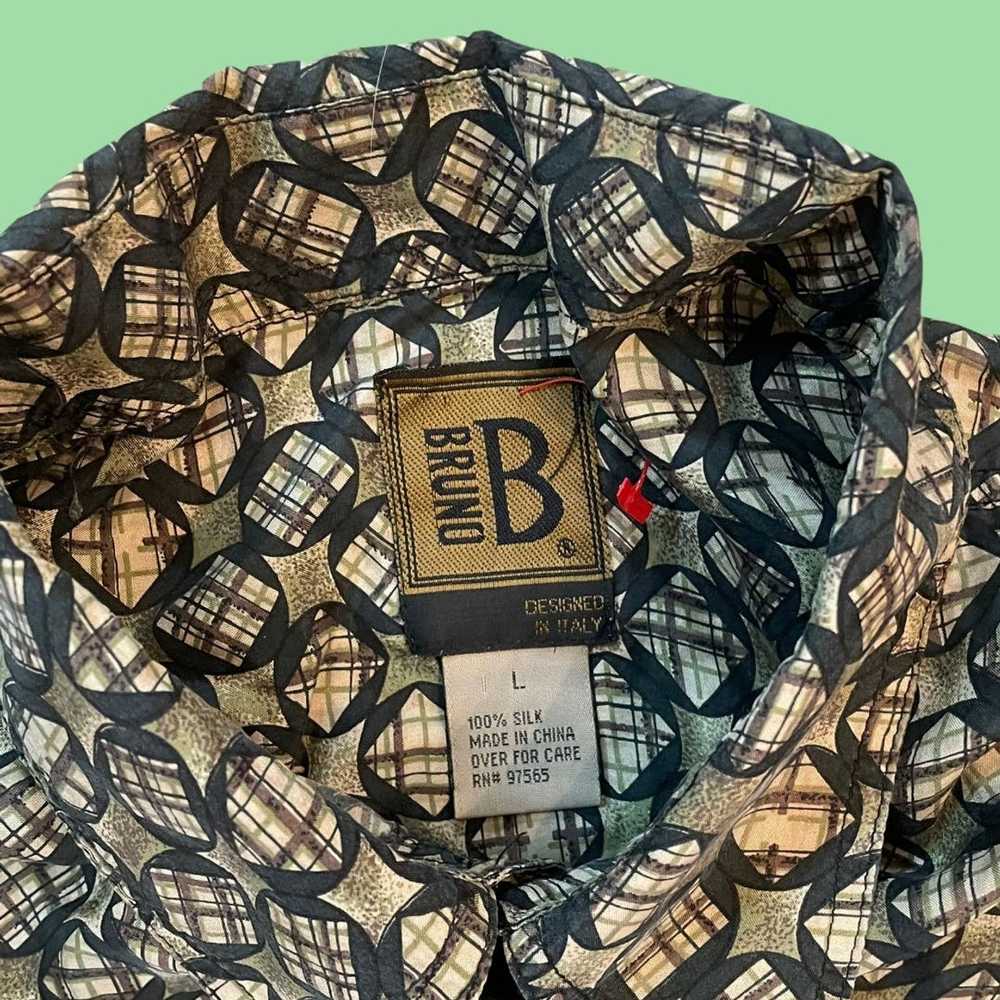 Bruno Bruno 100% silk button down shirt Large - image 4