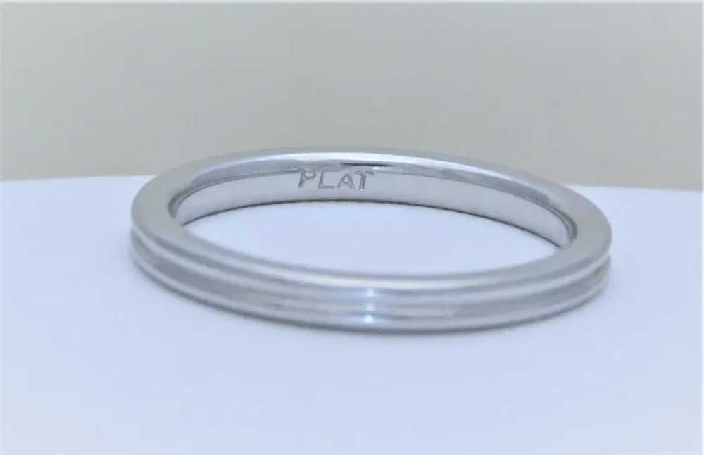 Platinum Two-Tiered Band Ring - image 7