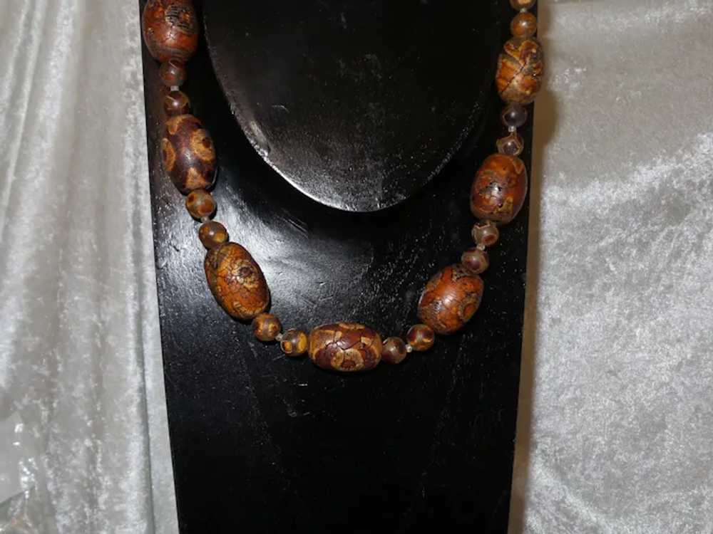 Antique Dzi Agate Necklace with Earrings - image 6