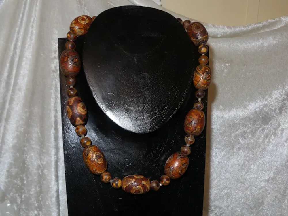 Antique Dzi Agate Necklace with Earrings - image 9