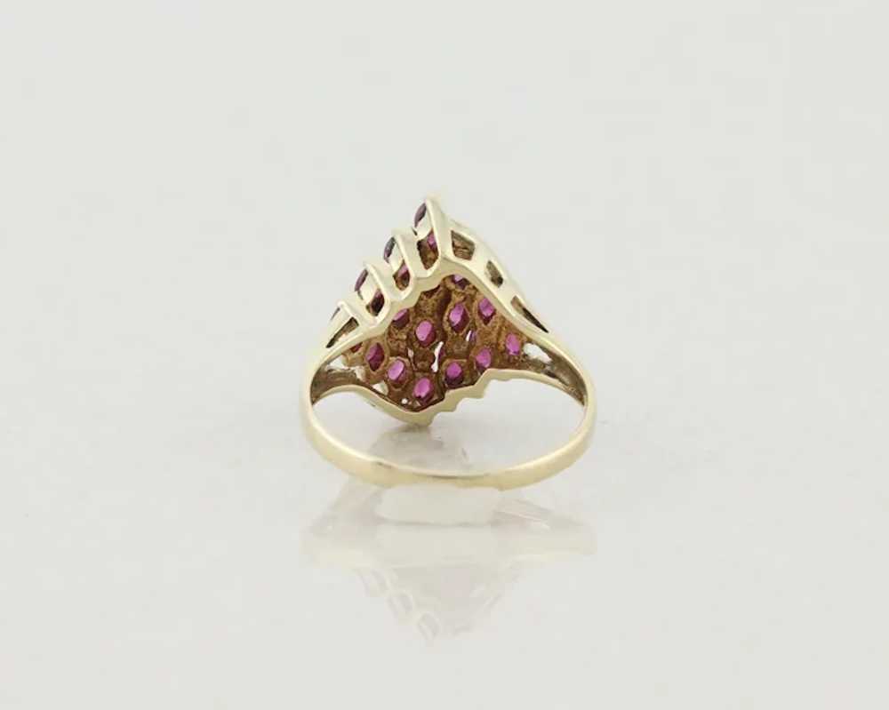 10k Yellow Gold Natural Ruby Ring Size 8 Ruby Clu… - image 7