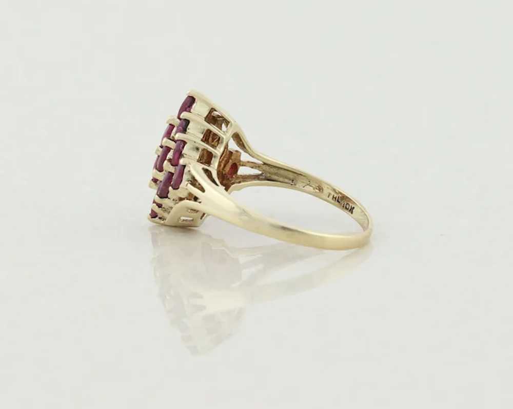 10k Yellow Gold Natural Ruby Ring Size 8 Ruby Clu… - image 8