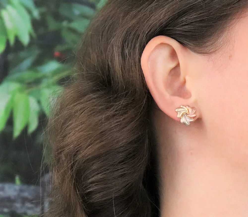 14k Yellow Gold White Gold Rose Gold Earrings Stu… - image 3
