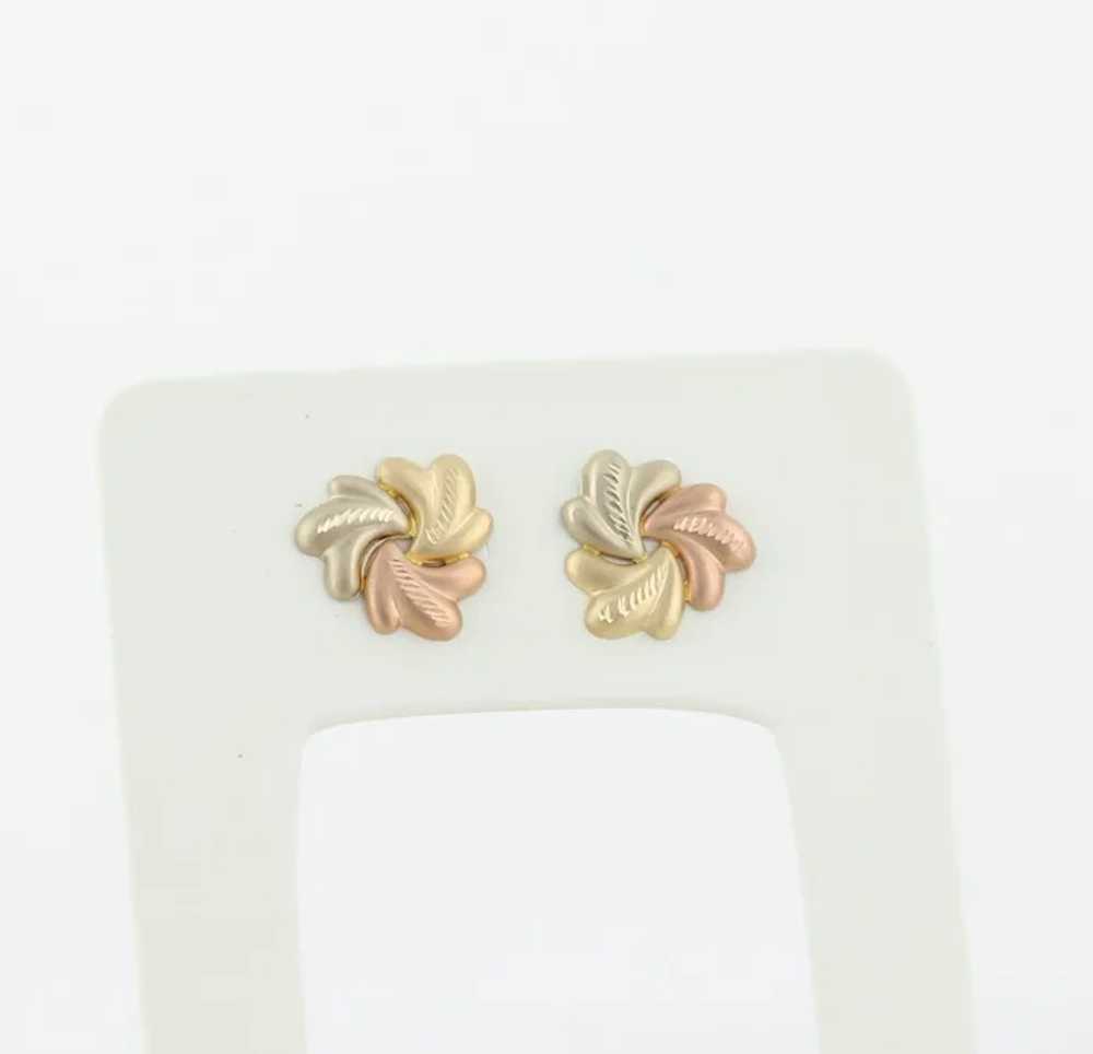 14k Yellow Gold White Gold Rose Gold Earrings Stu… - image 4