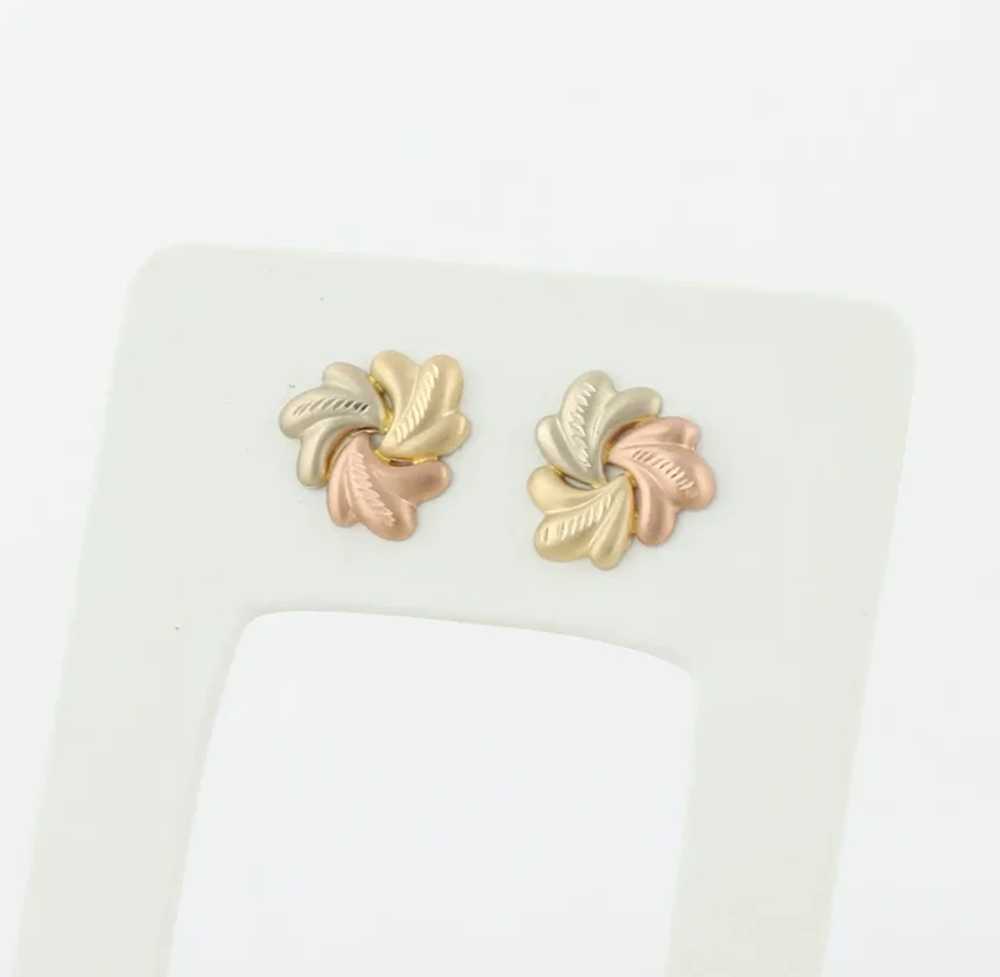 14k Yellow Gold White Gold Rose Gold Earrings Stu… - image 6