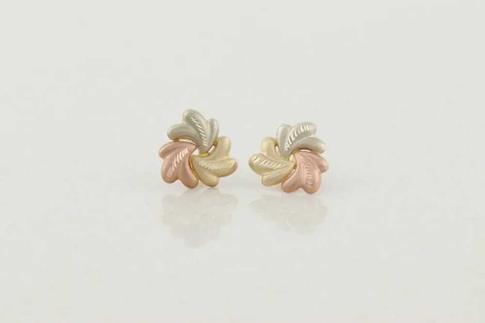 14k Yellow Gold White Gold Rose Gold Earrings Stu… - image 7