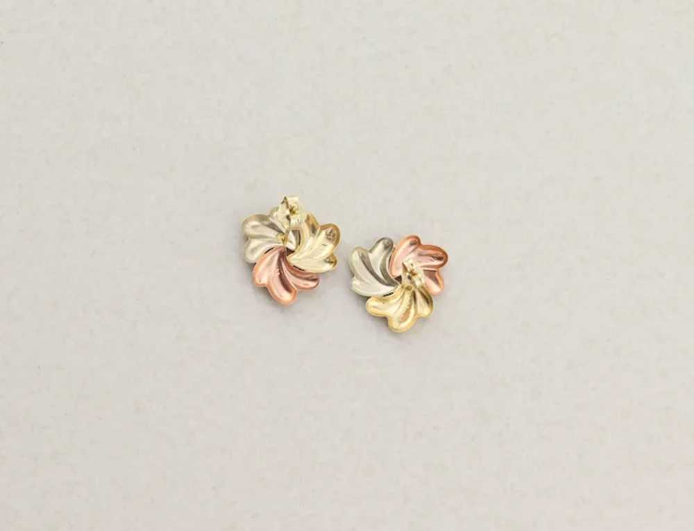 14k Yellow Gold White Gold Rose Gold Earrings Stu… - image 9