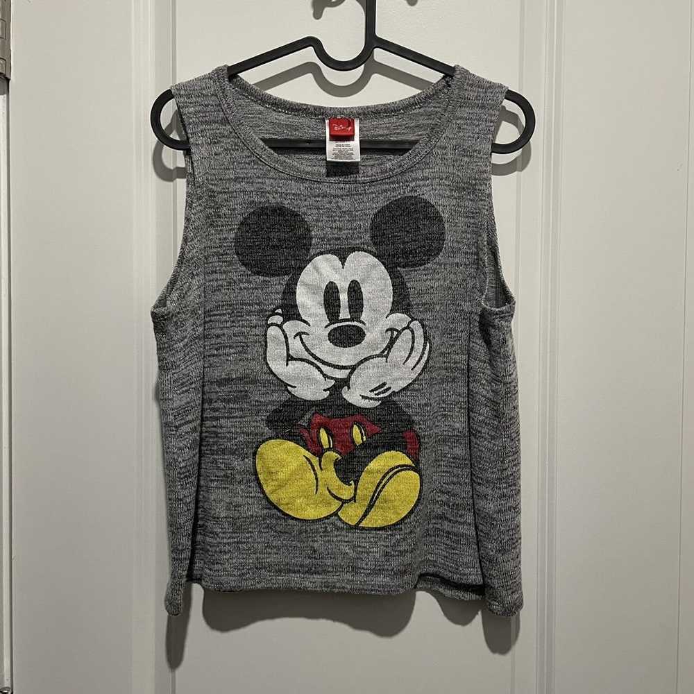 Disney Disney Mickey Mouse cartoon gray workout tank … - Gem