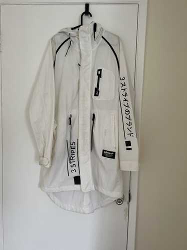 Adidas Adidas long light jacket. White with black 