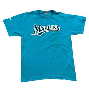 Vtg Majestic Florida Marlins Shirt Luis Castillo #1 Black Crew Neck  Baseball L