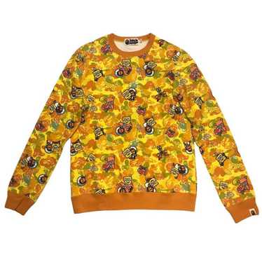 Bape Bape Spongebob 2014 Yellow All-Over Print Cr… - image 1