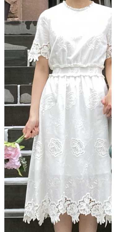 Claudie Pierlot White flower lace dress
