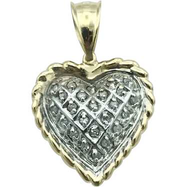 14K Two-Toned Diamond Heart Pendant