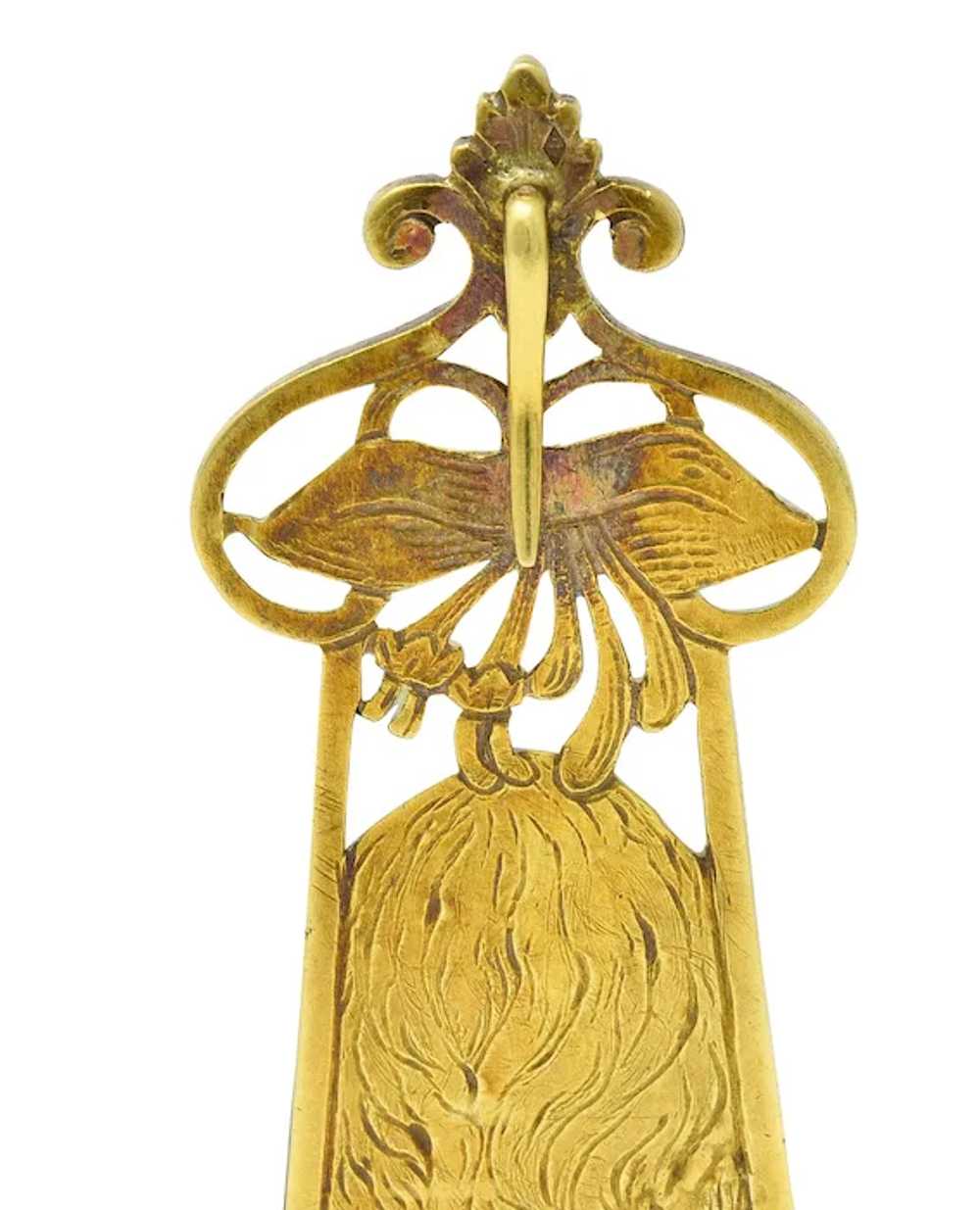 Eugene Feuilltre Art Nouveau Enamel 18 Karat Gold… - image 7
