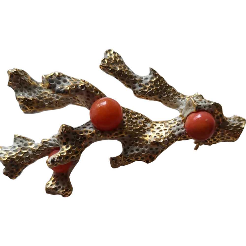 Vintage ZENTALL Coral Reef Stylized Brooch Pin 19… - image 1