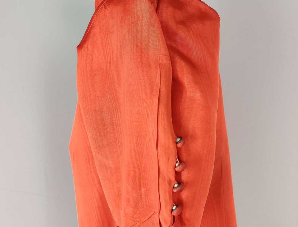 1930s Tomato Red Rayon Blouse - image 7