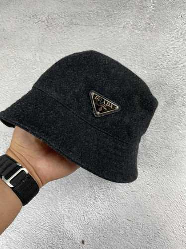 Prada × Vintage PRADA wool Bucket Hat Triangle Log