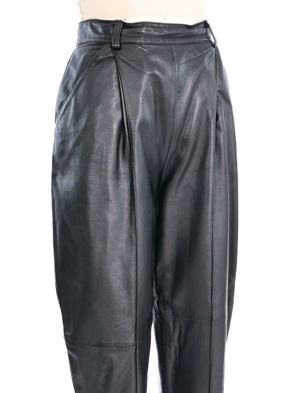 Versus By Gianni Versace Leather Trousers - image 2