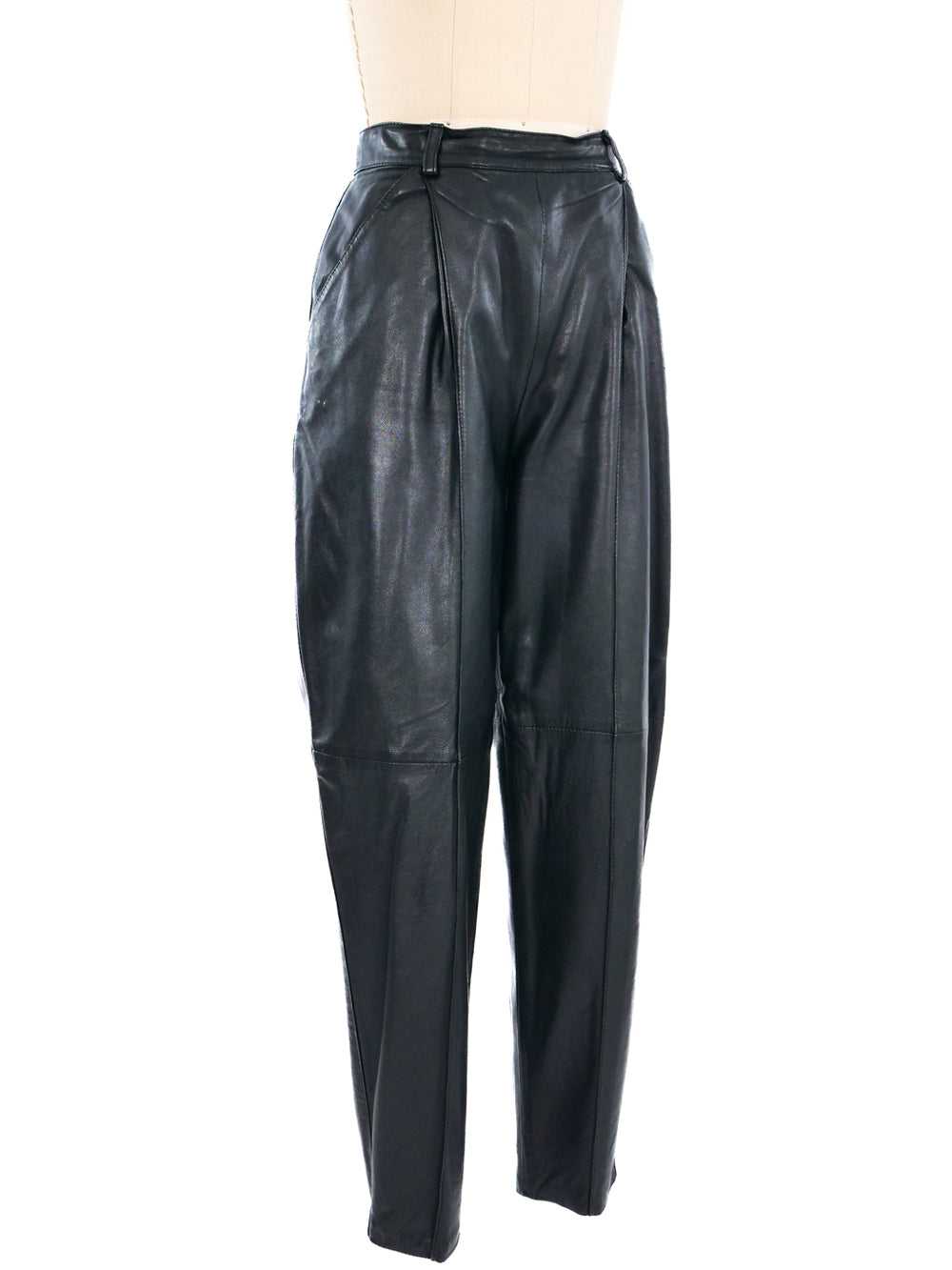 Versus By Gianni Versace Leather Trousers - image 4