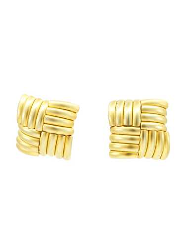 Goldtone Basketweave Earrings