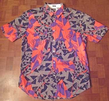 Volcom Tornsky abstract art button-front Hawaiian… - image 1